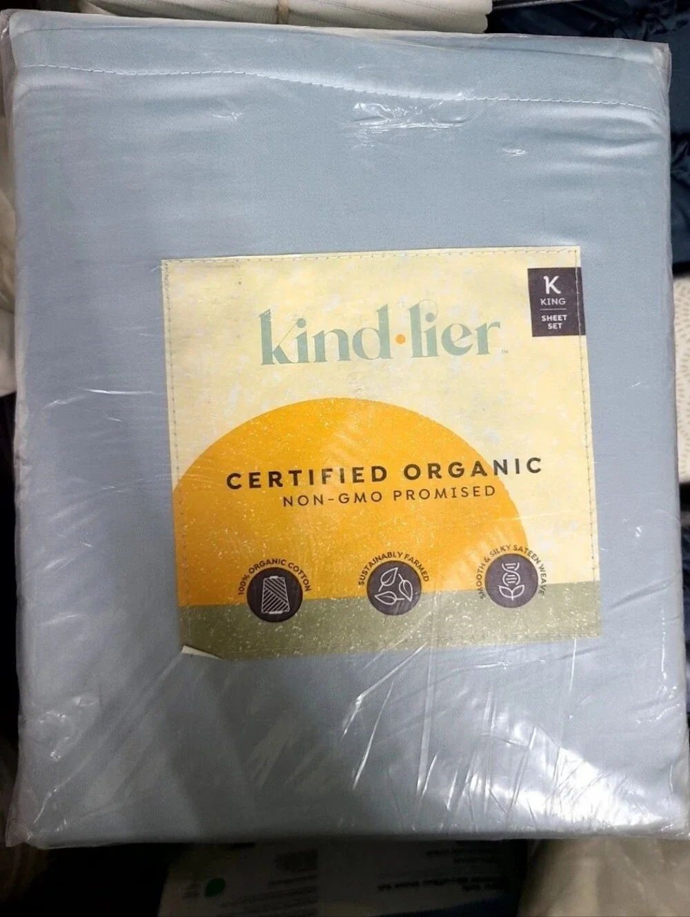 Kind•Lier 4 Piece Sheet Set (king) 100% Organic Cotton - Sky Blue